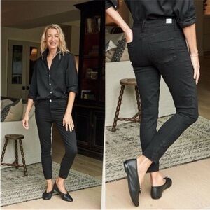 Frank & Eileen Sligo Italian Power Denim Black‎ Jeans raw hem size 30 women’s 10